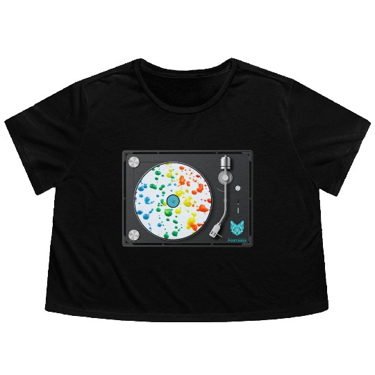 Abstract PRIDE Flag Design Flowy Cropped Tees