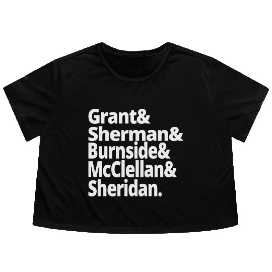 US Civil War History Union Army Generals Grant Flowy Cropped Tees