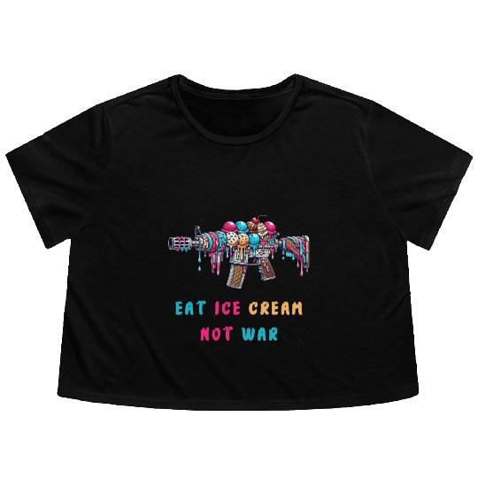 Ice cream not of war Flowy Cropped Tees