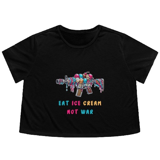 Ice cream not of war Flowy Cropped Tees