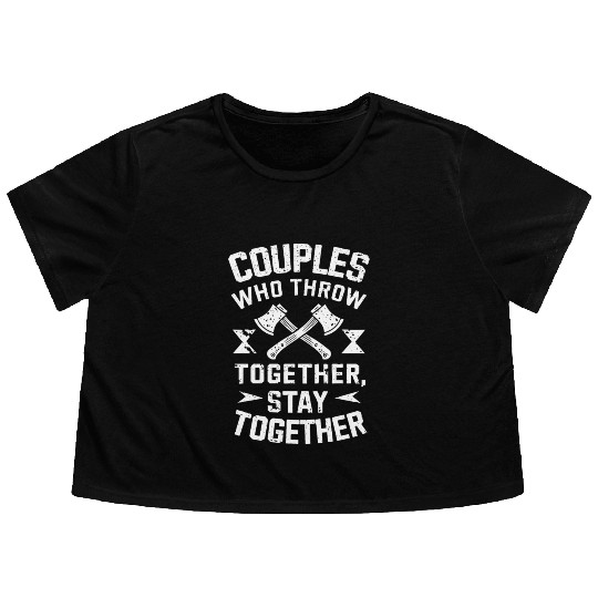 Axe Throwing Enthusiasts Championship Precision Flowy Cropped Tees