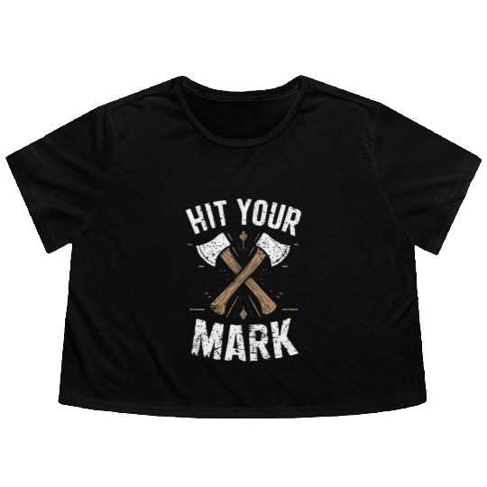 Axe Throwing Enthusiasts Championship Precision Flowy Cropped Tees