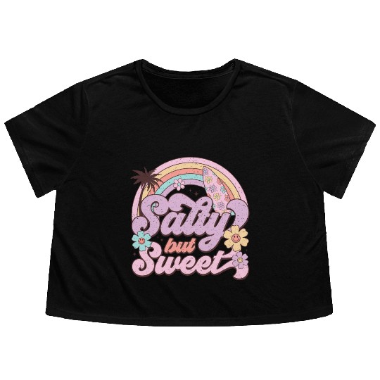 Salty butt Sweet Flowy Cropped Tees