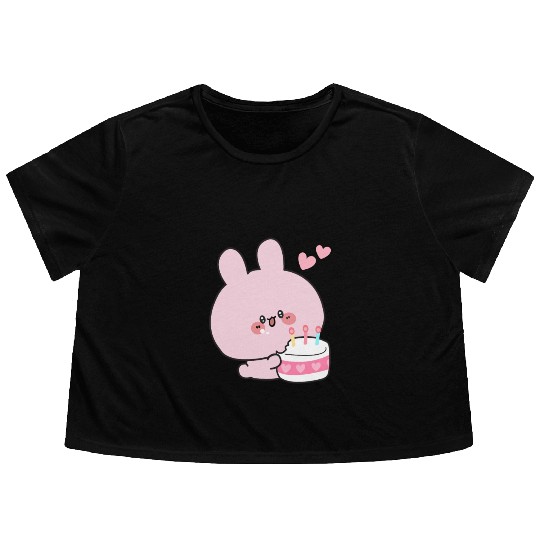 Pink's Birthday Delight Flowy Cropped Tees