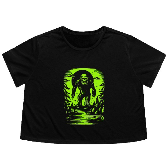 Bigfoot is Alive and Not Nice Flowy Cropped Tees