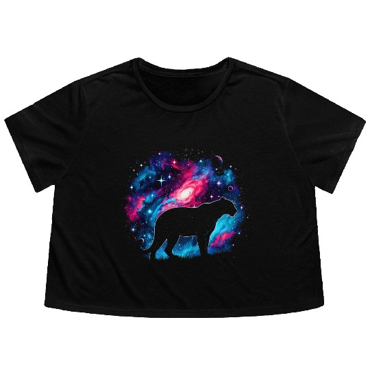Cool Galaxy Graphic Space Art Flowy Cropped Tees