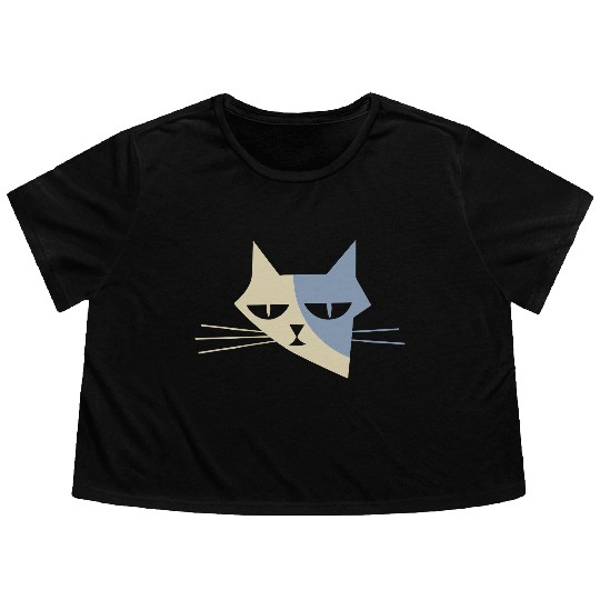Cat portrait - Catastrophic face no.1 Flowy Cropped Tees