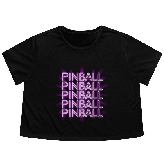 Pinball Purple Neon Flowy Cropped Tees