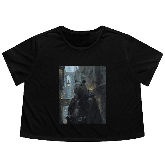 Funny Graphic Capybara Gifts Flowy Cropped Tees