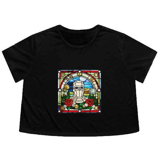 "Operation Sandstorm" church window design Flowy Cropped Tees