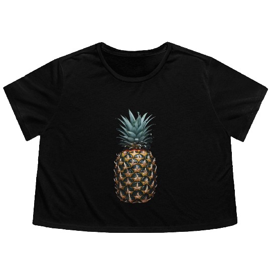 Pineapple Realistic Flowy Cropped Tees