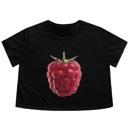 Raspberry Realistic Flowy Cropped Tees