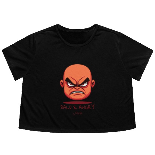 Bald and Angry Flowy Cropped Tees