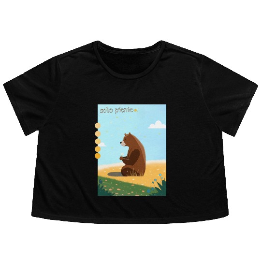 solo picnic for outdoor picnics Flowy Cropped Tees