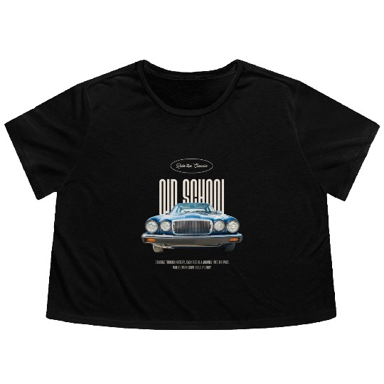 old school muscle car Flowy Cropped Tees