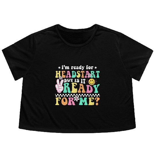 Groovy Back to School Headstart HomeSchool Head Flowy Cropped Tees