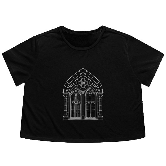Gothic Architecture Church Gothic Flowy Cropped Tees