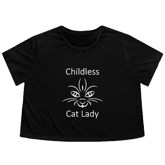 "Childless Cat Lady" Kamala Harris 2024 Flowy Cropped Tees