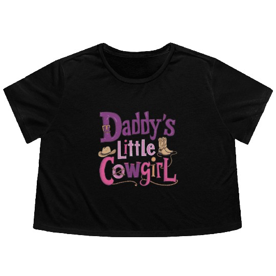 Daddy's Little Cowgirl Flowy Cropped Tees