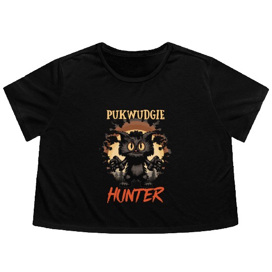 Pukwudgie Hunter Monster Cryptid Flowy Cropped Tees