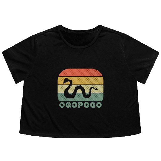 Ogopogo Retro Lake Monster Cryptid Flowy Cropped Tees