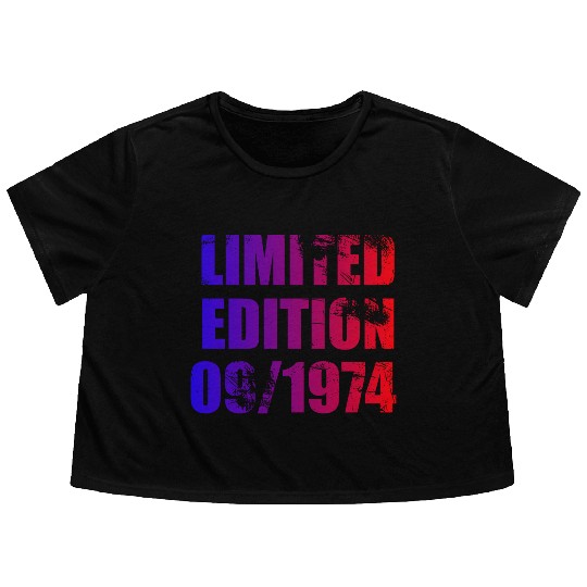 50th birthday Limited Edition 09/1974 Flowy Cropped Tees