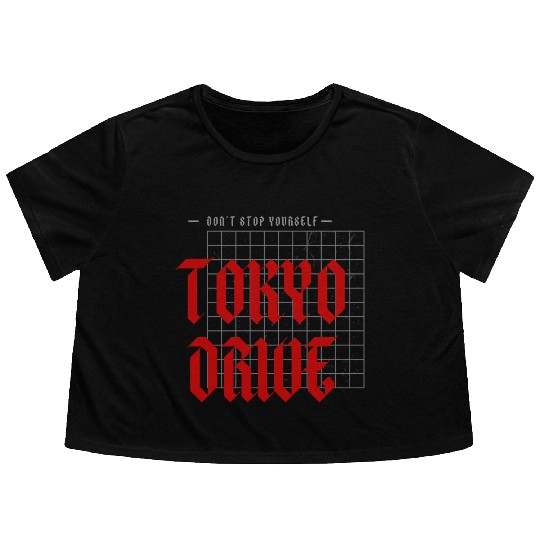 tokyo drive Flowy Cropped Tees