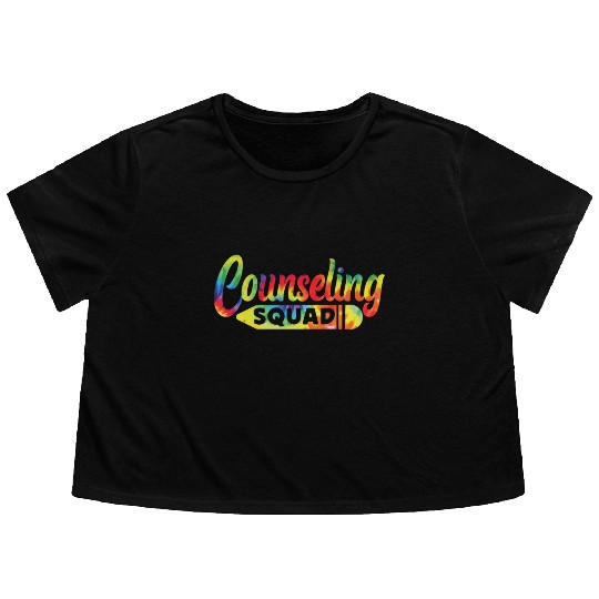 School Counselor Tie Dye Flowy Cropped Tees
