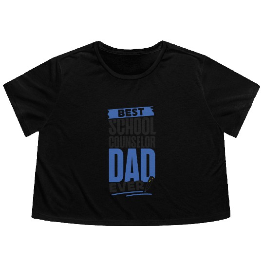 School Counselor Dad Best School Flowy Cropped Tees