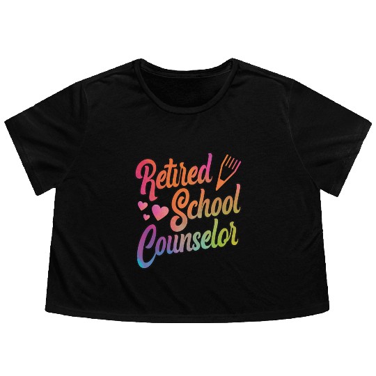 School Counselor Retired Flowy Cropped Tees