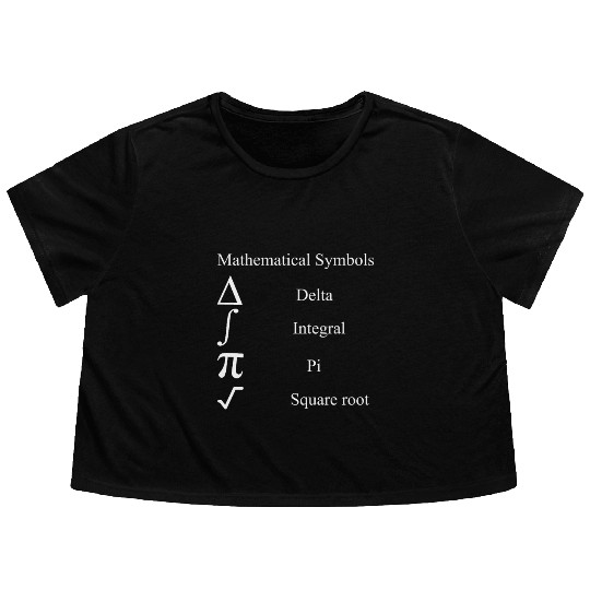 mathematical symbols Pi Square root Integral Delta Flowy Cropped Tees