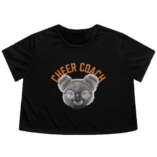 Koalified Cheer Coach Cheerleading Funny Cheerlead Flowy Cropped Tees
