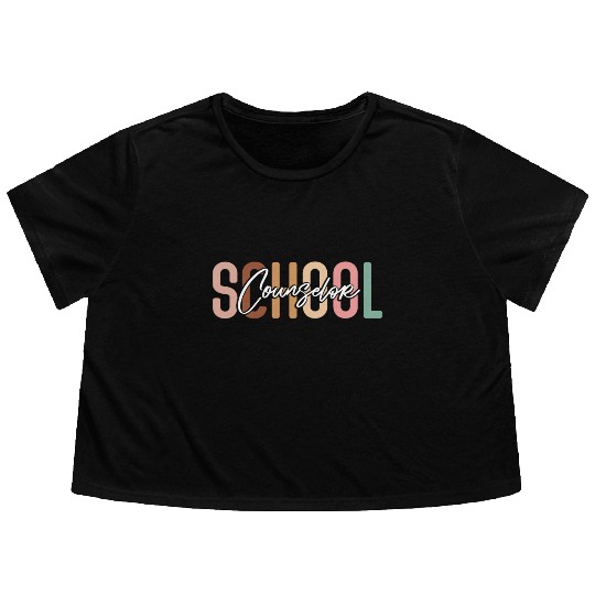 School Counselor School Counselor Flowy Cropped Tees