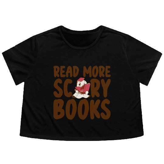 Read More Scary Books 2 Flowy Cropped Tees