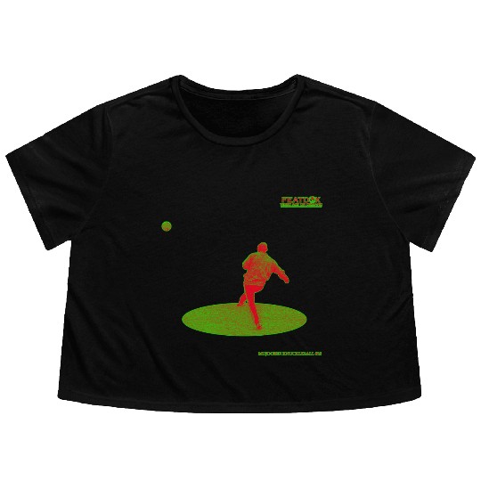 Black Light Green Knuckleball 18 Flowy Cropped Tees