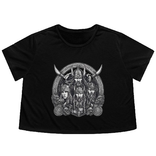 viking warriors Flowy Cropped Tees