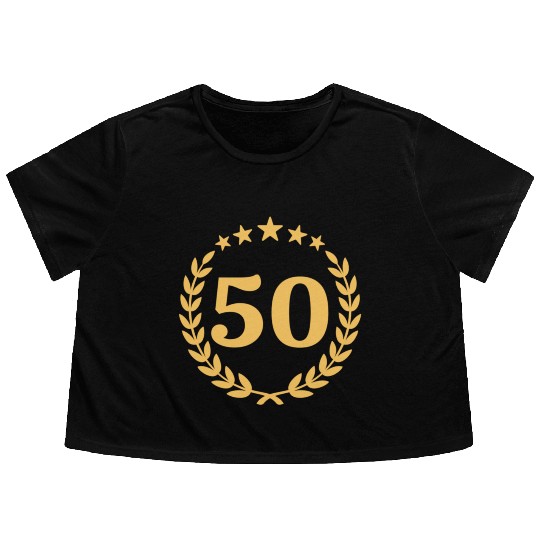50th birthday Flowy Cropped Tees
