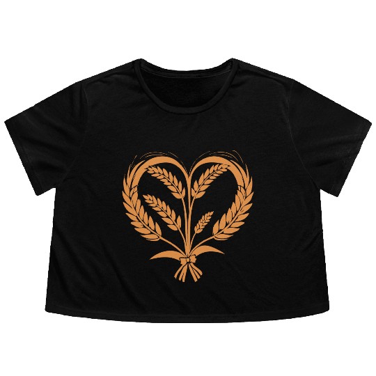 Wheat Cereal Grain Food Lover Funny Design Flowy Cropped Tees