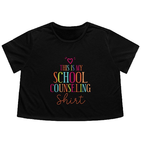 School Counselor This Is My School Flowy Cropped Tees