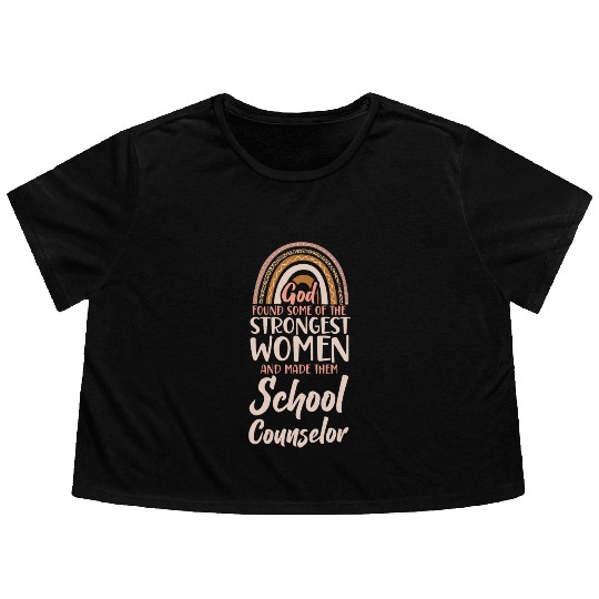 School Counselor Female Girl Flowy Cropped Tees