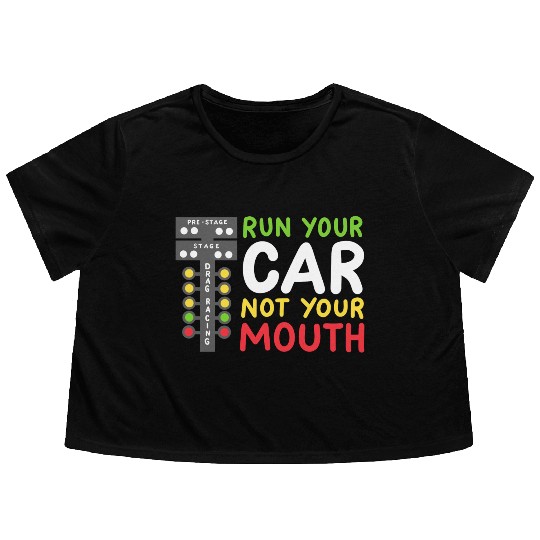Drag Racing Race Car Drag Racer Flowy Cropped Tees