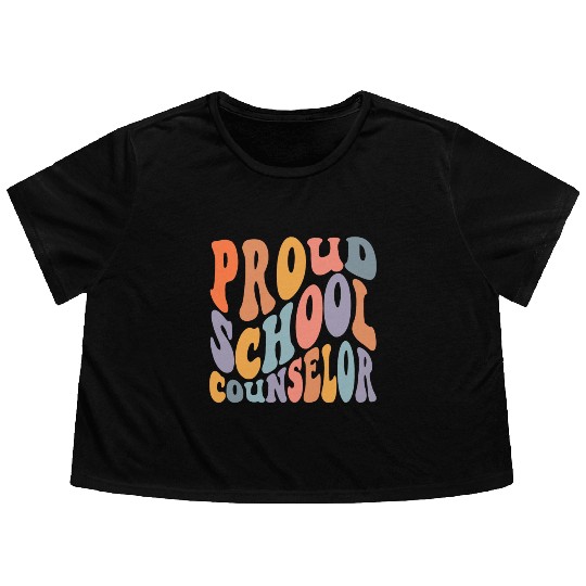 School Counselor Proud School Flowy Cropped Tees