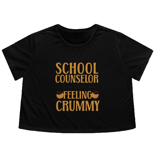 School Counselor Pun School Flowy Cropped Tees