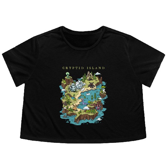 Cryptid Bigfoot Loch Ness Monster Mothman Jersey Flowy Cropped Tees