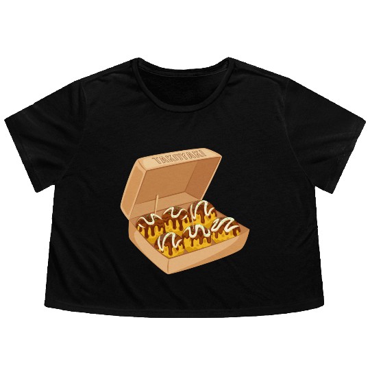 Japanese Takoyaki Box Flowy Cropped Tees