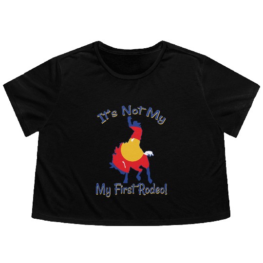 It's Not My First Rodeo Horse Flowy Cropped Tees