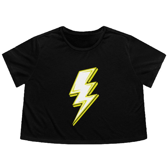 Lightning Bolt Flowy Cropped Tees