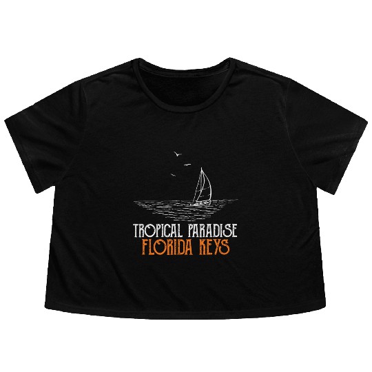 West Keys TROPICAL PARADISE FLORIDA KEYS Flowy Cropped Tees