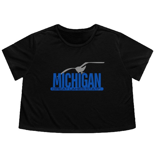 Michigan Great Lakes State Flowy Cropped Tees