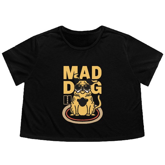 Mad Dog Animal Flowy Cropped Tees